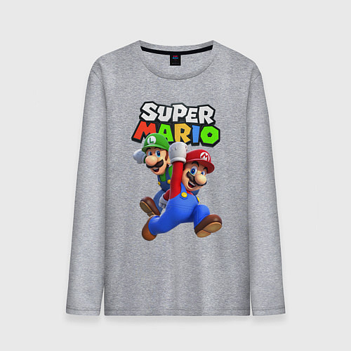 Мужской лонгслив Луиджи и Марио / Меланж – фото 1