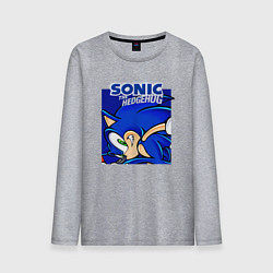 Лонгслив хлопковый мужской Sonic Adventure Sonic, цвет: меланж