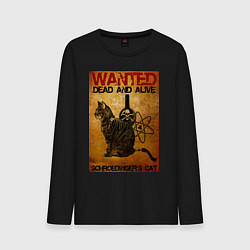 Лонгслив хлопковый мужской Разыскивается Кот, цвет: черный