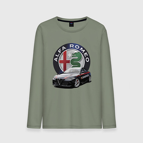 Мужской лонгслив Alfa Romeo Carabinieri / Авокадо – фото 1