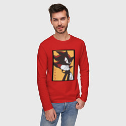 Лонгслив хлопковый мужской Ёж Шэдоу 006, цвет: красный — фото 2