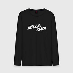 Лонгслив хлопковый мужской БУМАЖНЫЙ ДОМ, BELLA CIAO!, цвет: черный