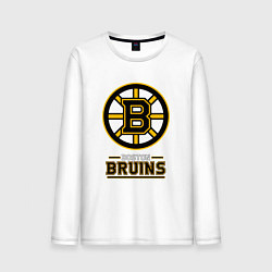 Лонгслив хлопковый мужской Boston Bruins , Бостон Брюинз, цвет: белый