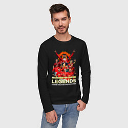Лонгслив хлопковый мужской Легенды Манчестера Manchester United Legends, цвет: черный — фото 2