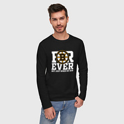 Лонгслив хлопковый мужской FOREVER NOT JUST WHEN WE WIN, Boston Bruins, Босто, цвет: черный — фото 2