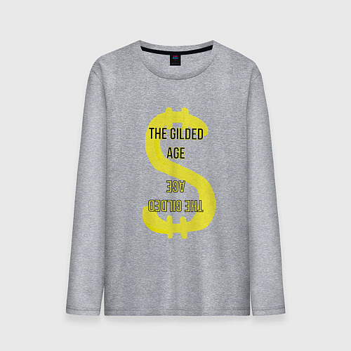 Мужской лонгслив Позолоченный век в долларе / Меланж – фото 1