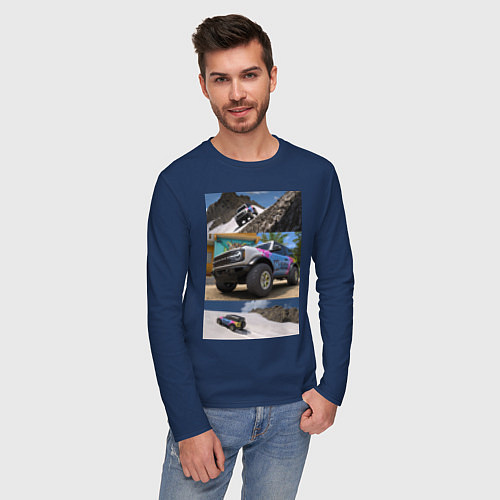 Мужской лонгслив FORZA HORIZON 5 BRONCO / Тёмно-синий – фото 3