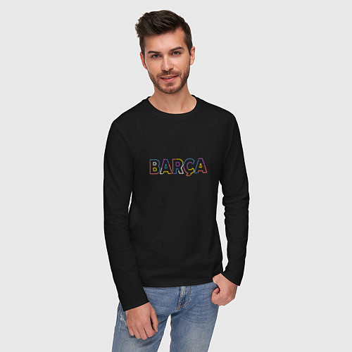 Мужской лонгслив FC Barcelona - Multicolor 2022 Barca / Черный – фото 3