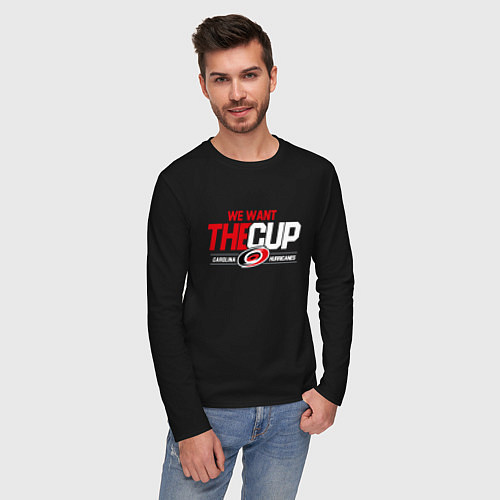 Мужской лонгслив Carolina Hurricanes we want the cup Каролина Харри / Черный – фото 3