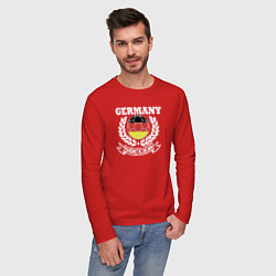 Лонгслив хлопковый мужской Футбол Германия, цвет: красный — фото 2