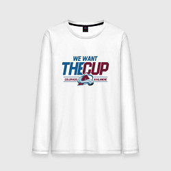 Лонгслив хлопковый мужской Colorado Avalanche we want the cup Колорадо Эвелан, цвет: белый