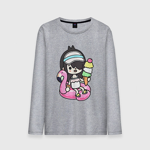 Мужской лонгслив Toca Boca девочка геймер / Меланж – фото 1