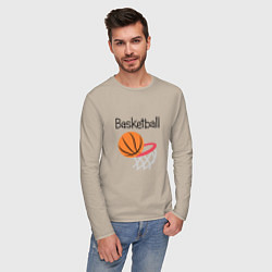 Лонгслив хлопковый мужской Game Basketball, цвет: миндальный — фото 2