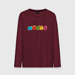 Лонгслив хлопковый мужской Машинки Мокас Логотип, цвет: меланж-бордовый
