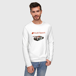 Лонгслив хлопковый мужской Ауди Автоспорт, цвет: белый — фото 2
