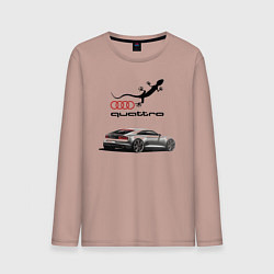 Лонгслив хлопковый мужской Audi quattro Lizard, цвет: пыльно-розовый