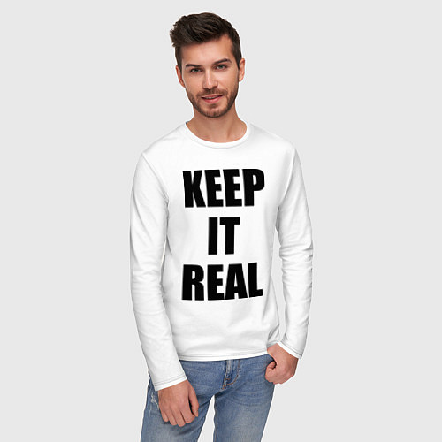 Мужской лонгслив Keep it real / Белый – фото 3