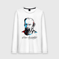 Лонгслив хлопковый мужской Достоевский автограф, цвет: белый