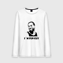 Лонгслив хлопковый мужской Fun guy Леонард Кавай, цвет: белый