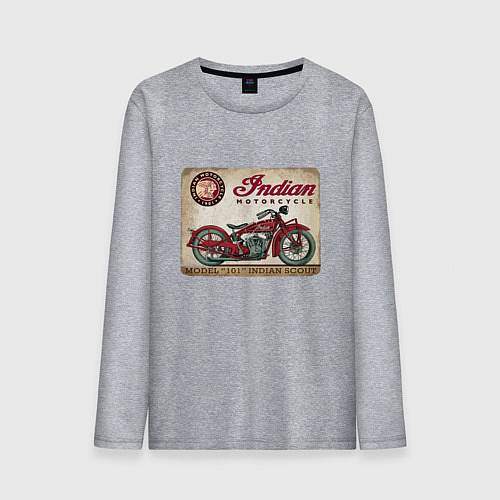 Мужской лонгслив Indian motorcycle 1901 / Меланж – фото 1