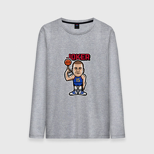 Мужской лонгслив Nikola Jokic / Меланж – фото 1