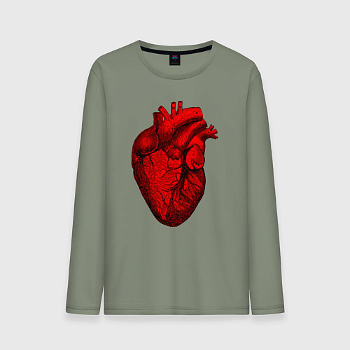 Мужской лонгслив Сердце анатомическое / Авокадо – фото 1