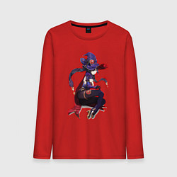Лонгслив хлопковый мужской Мона Mona вайфу Геншина genshin Impact, цвет: красный