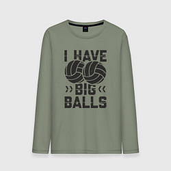 Лонгслив хлопковый мужской Big Balls, цвет: авокадо