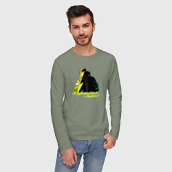 Лонгслив хлопковый мужской Cyberpunk Edgerunners, цвет: авокадо — фото 2