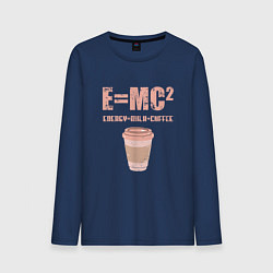 Лонгслив хлопковый мужской EMC2 КОФЕ, цвет: тёмно-синий