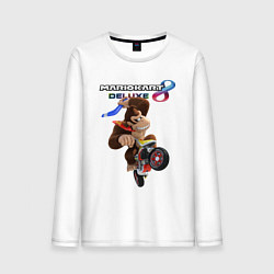 Лонгслив хлопковый мужской Mario Kart 8 Deluxe Donkey Kong, цвет: белый