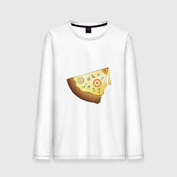 Лонгслив хлопковый мужской Пицца в стиле стимпанк, цвет: белый