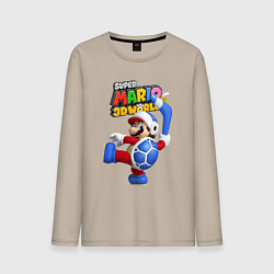 Лонгслив хлопковый мужской Super Mario 3D World Boomerang, цвет: миндальный