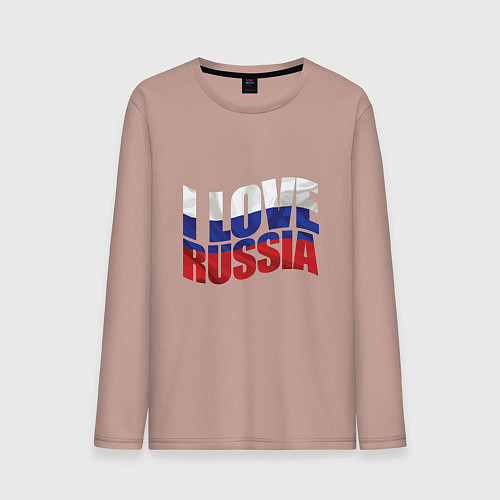 Мужской лонгслив Love - Russia / Пыльно-розовый – фото 1