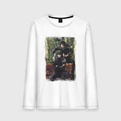 Лонгслив хлопковый мужской Мидорима и Токао, цвет: белый