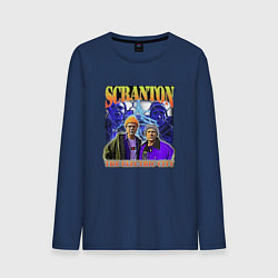 Лонгслив хлопковый мужской Scranton electric city, цвет: тёмно-синий
