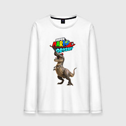 Лонгслив хлопковый мужской Super Mario Odyssey Dinosaur Nintendo, цвет: белый