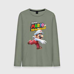 Лонгслив хлопковый мужской Super Mario 3D World Video game Nintendo, цвет: авокадо