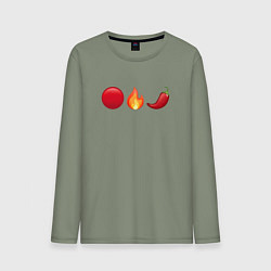 Лонгслив хлопковый мужской Emoji RHCP, цвет: авокадо