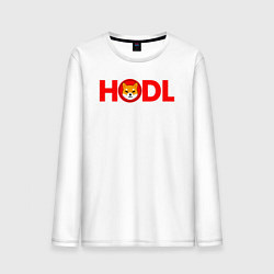 Лонгслив хлопковый мужской HODL Shiba, цвет: белый