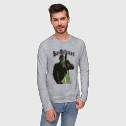 Лонгслив хлопковый мужской GTA Orange gangster, цвет: меланж — фото 2