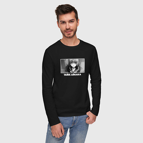 Мужской лонгслив Удивлённая Тайга Айсака / Черный – фото 3