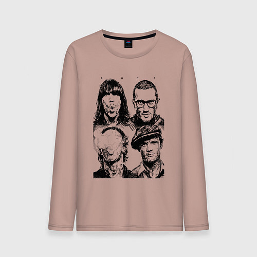 Мужской лонгслив RHCP faces / Пыльно-розовый – фото 1