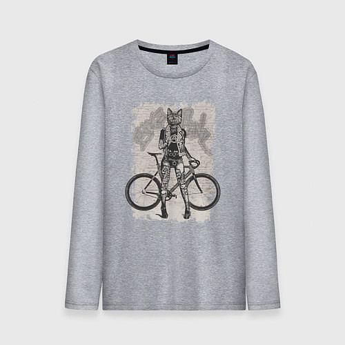 Мужской лонгслив Real bike punk / Меланж – фото 1