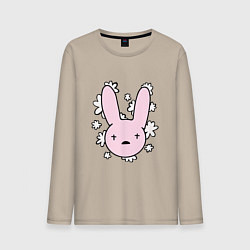 Лонгслив хлопковый мужской Bad Bunny Floral Bunny, цвет: миндальный