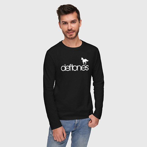 Мужской лонгслив Deftones лошадь / Черный – фото 3