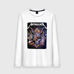 Лонгслив хлопковый мужской Metallica Playbill Art skull, цвет: белый