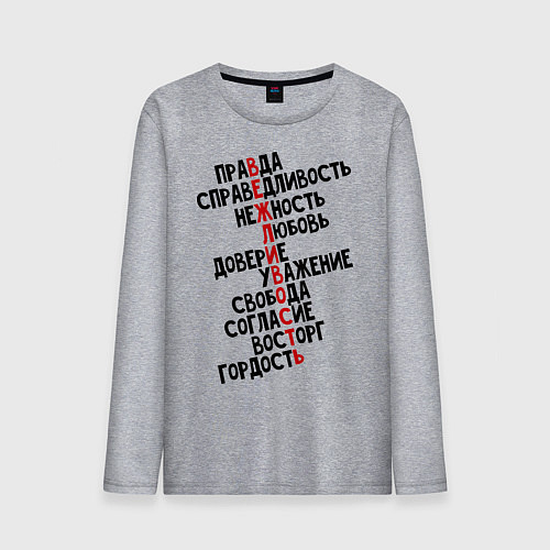 Мужской лонгслив Вежливость / Меланж – фото 1