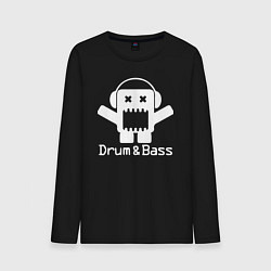 Лонгслив хлопковый мужской Drum & Bass Black edition, цвет: черный