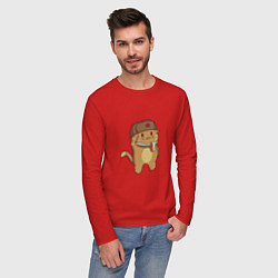 Лонгслив хлопковый мужской Russian Cat, цвет: красный — фото 2